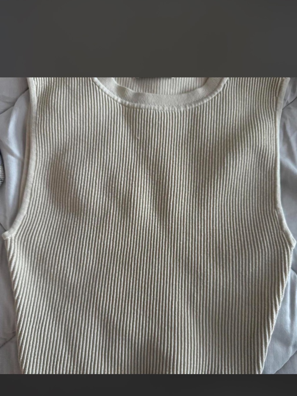Babaton Cream Ribbed Tank Top